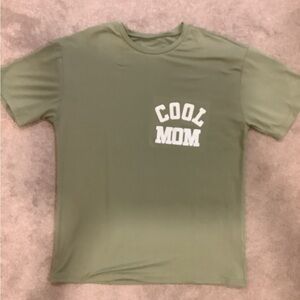 SHEIN Olive Green 'Cool Mom' Short Sleeve Tee